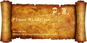 Plevo Miléna névjegykártya